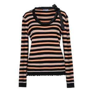 Max&Co Striped Black and Orange Sweater